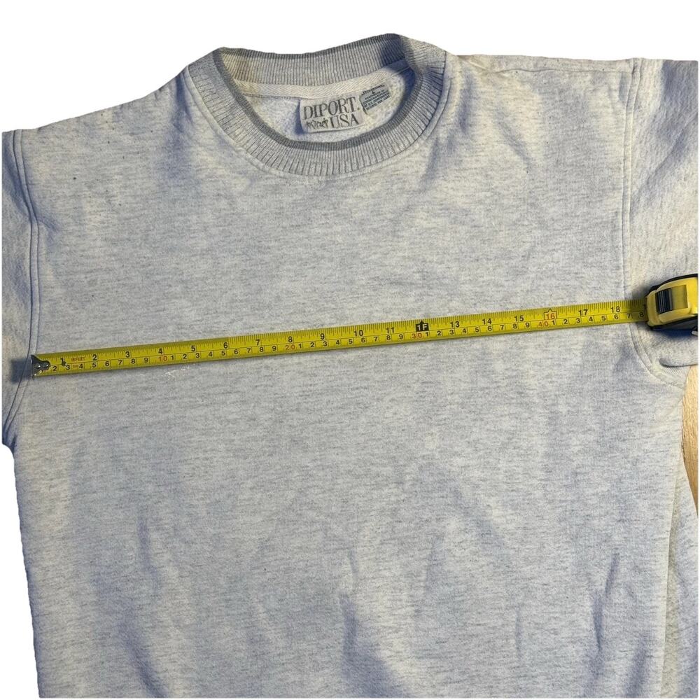 Vintage DIPORT USA Gray Crewneck Sweatshirt L 80s 90s Blank Workwear - Picture 7 of 10
